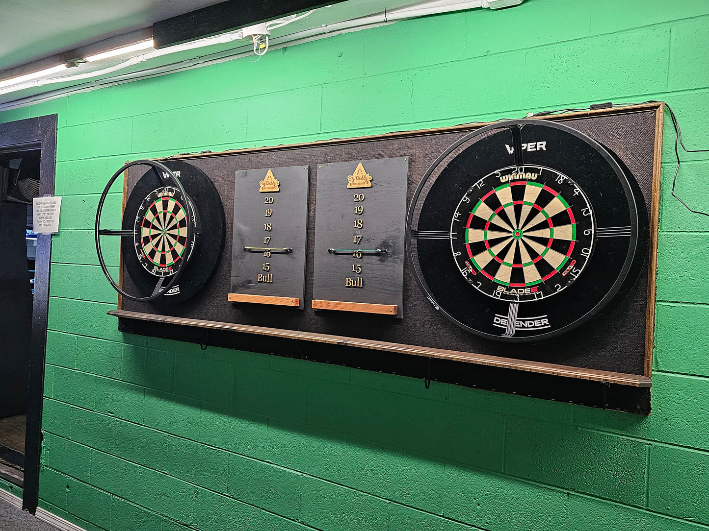 Custom Cricket Dart Scoreboard 16" × 24" Chalk Board with Tablet Mounting