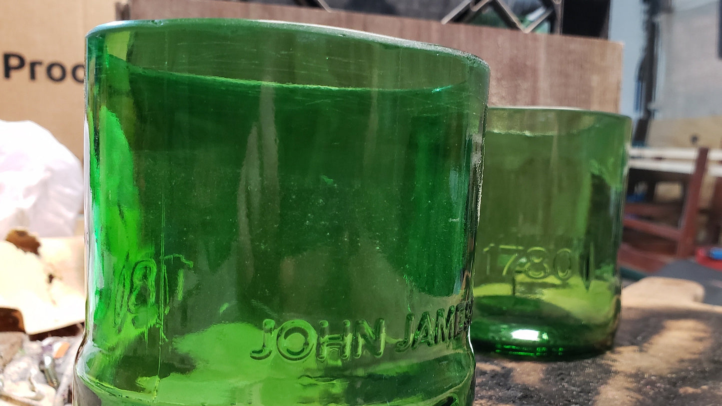 Jameson Bar Glasses Made from Jameson Whiskey Bottle 12oz Rocks or 16oz Pint